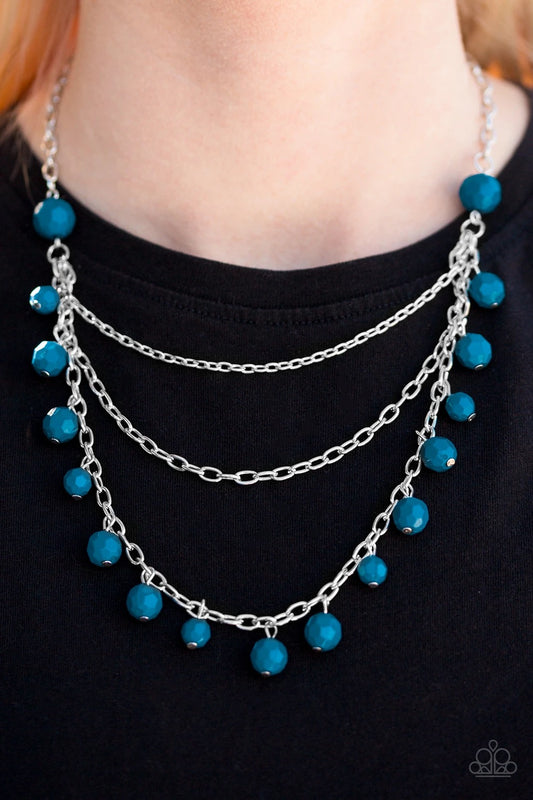 Paparazzi Accessories - You The Glam- #N724 Peg- Blue Necklace