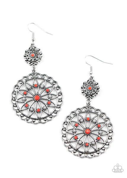 Paparazzi Accessories - Beaded Brilliance #L56 - Red Earrings