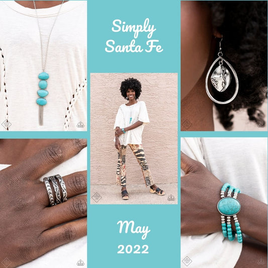 Paparazzi Accessories - Simply Santa Fe Collection  #SSF-0522 - Blue Fashion Fix February 2022