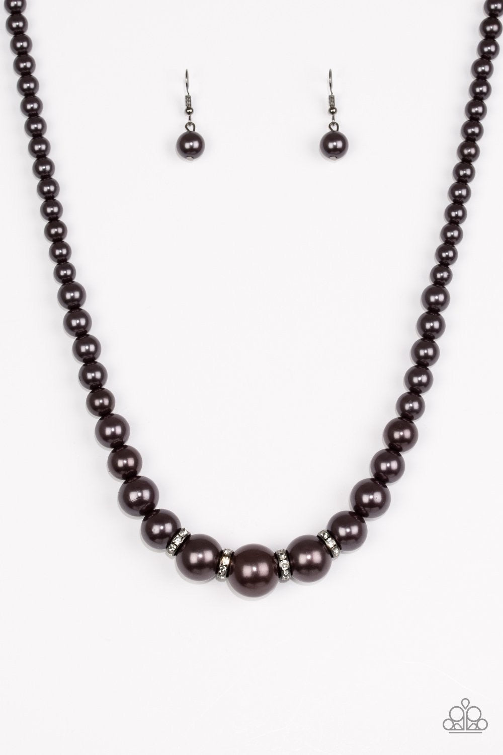 Paparazzi Accessories  - Party Pearls #N219 Box 3 - Black Necklace