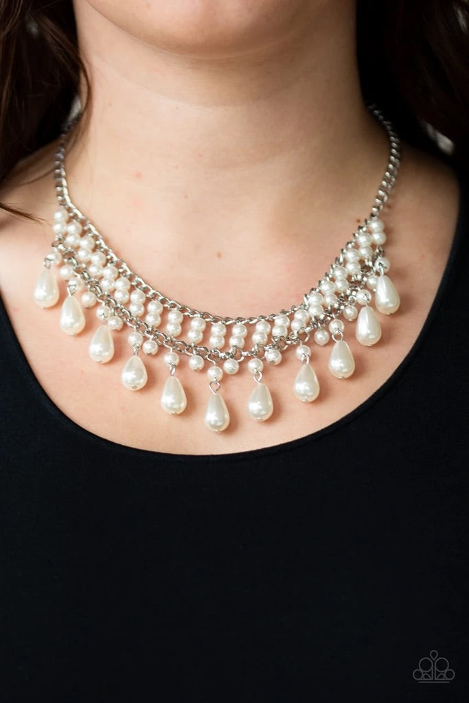 Paparazzi Accessories  - The Guest List  #L802 - White Necklace