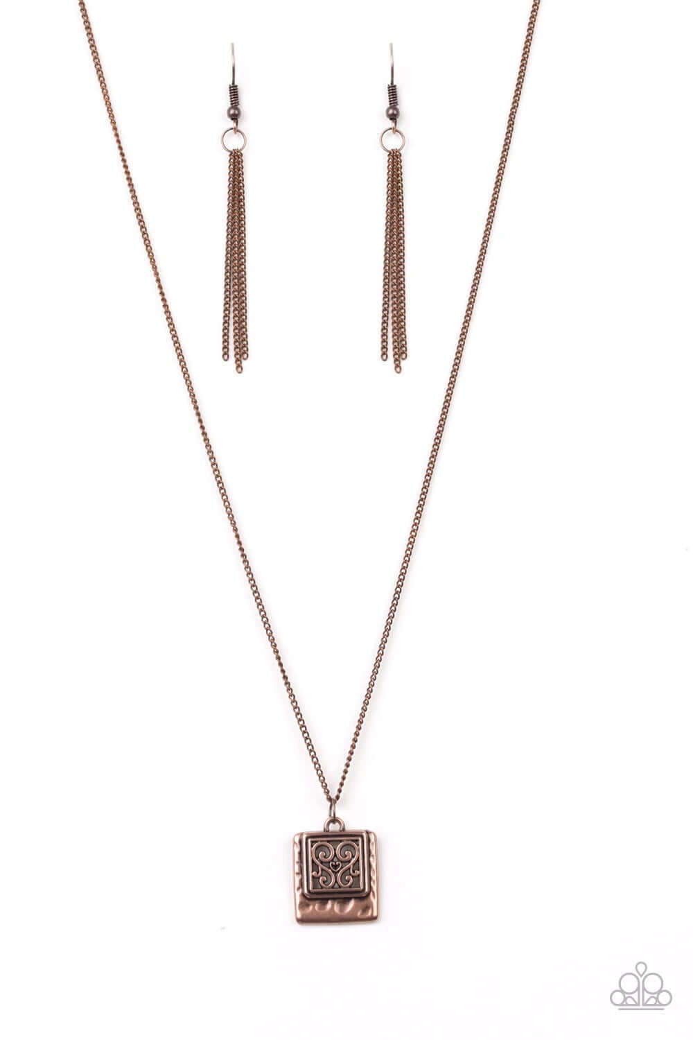 Paparazzi Accessories  - Back To Square One #N477 Peg - Copper Necklace
