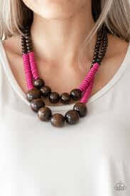 Paparazzi Accessories  - Cancun Cast Away #N128 Peg - Pink Necklace