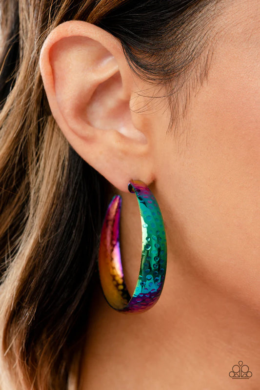 Paparazzi Accessories - Futuristic Flavor #E151 Peg - Multi Life of the Party September 2022 Earrings