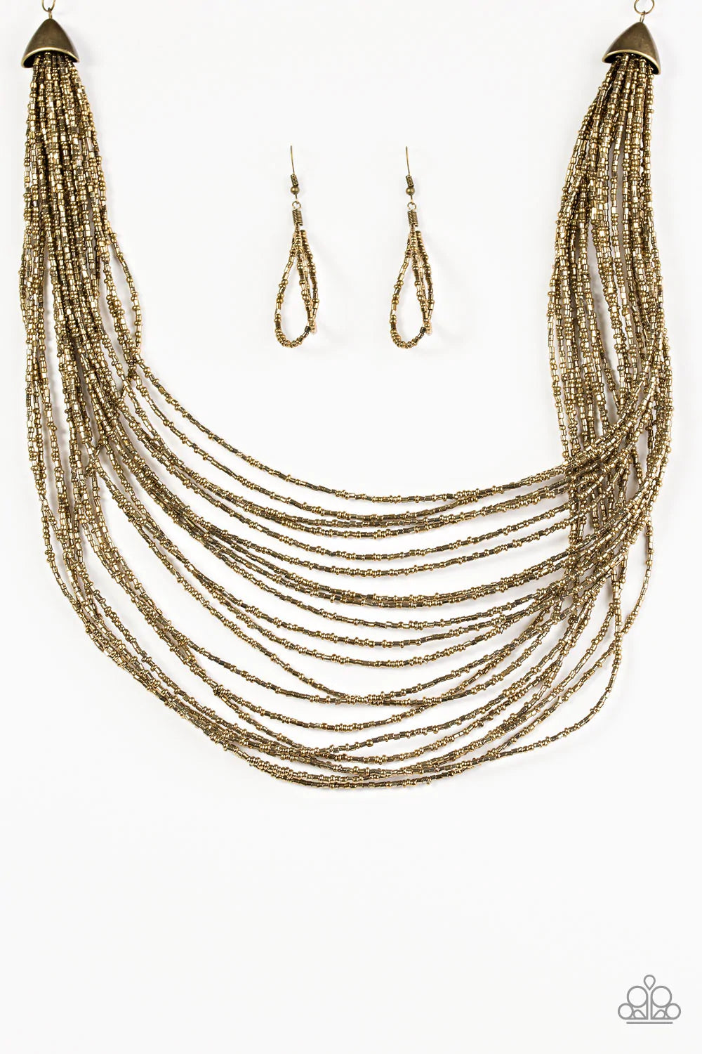 Paparazzi Accessories  - Ice Age Radiance #N8 Peg - Brass Necklace