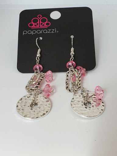 Paparazzi Accessories  - Seaside Catch -  #E277 Peg - Pink Earring