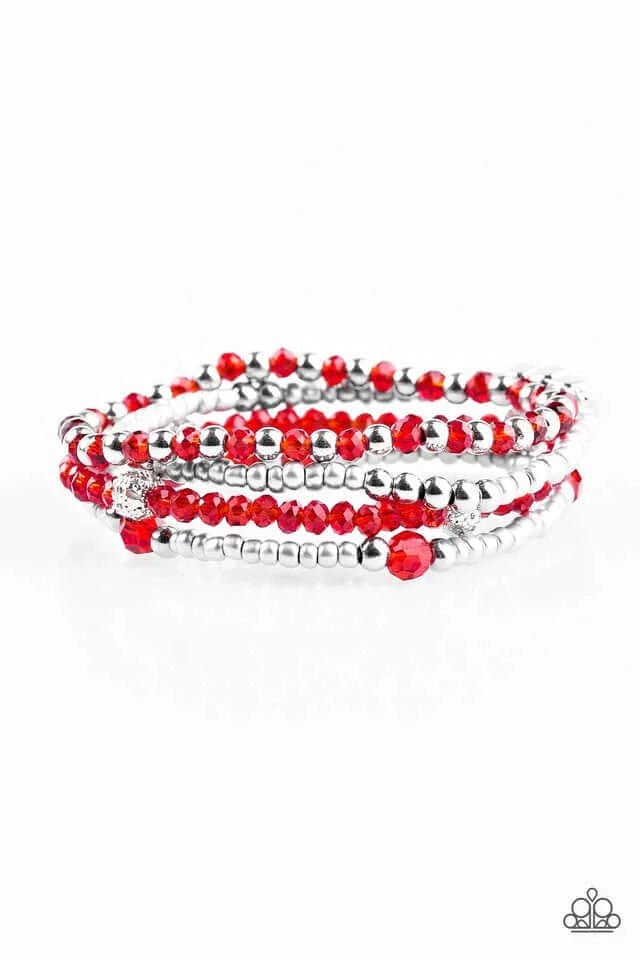 Paparazzi  Accessories - All Glam #L640 - Red Bracelet