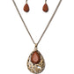 Paparazzi Accessories  - Voguish Vanity #N10 Peg - Brown Brass Necklace