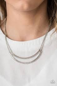 Paparazzi Accessories - Come Rain or Moonshine - Silver Necklace - TheMasterCollection