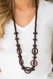 Paparazzi Accessories - Fiji Foxtrot #N622 Peg - Brown Necklace