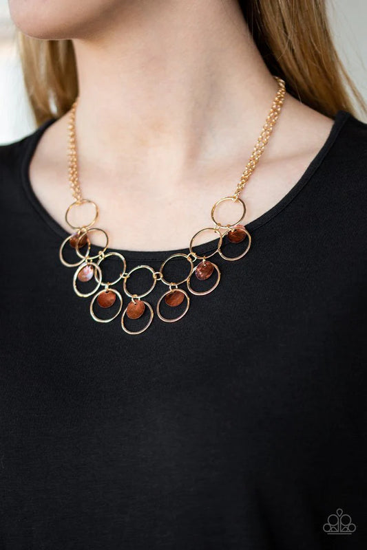 Paparazzi Accessories - Ask and You SHELL Receive #N27 Peg - Brown Necklace