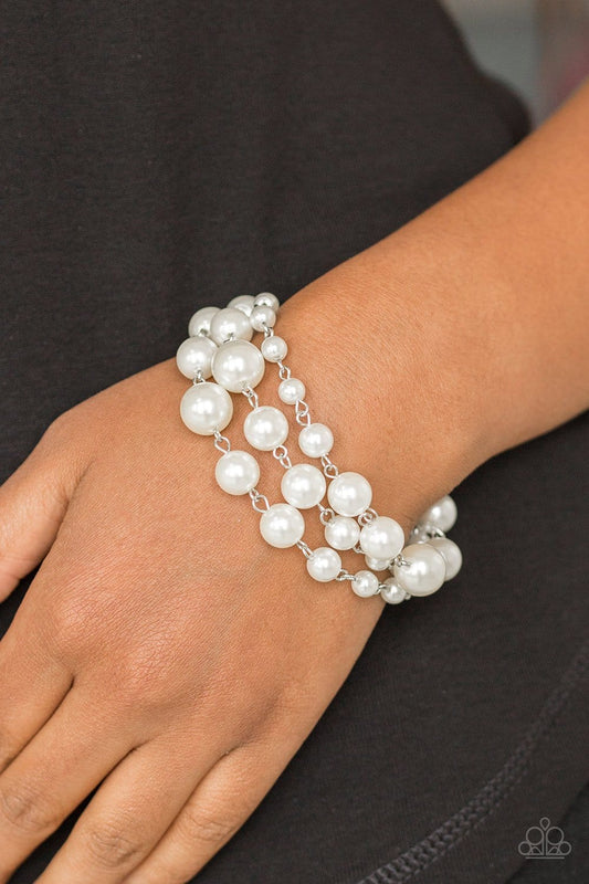 Paparazzi Accessories - Until The End Of Timeless #B720 Drawer 2/2 - White Bracelet
