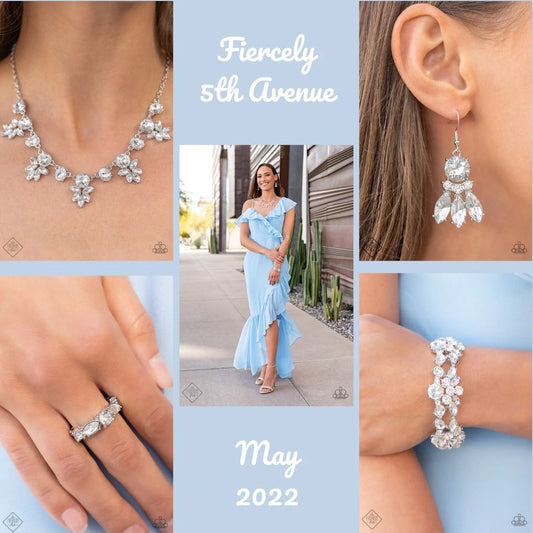 Paparazzi Accessories - Fiercely 5th Avenue Collection  #FFA-0522 - White Fashion Fix February 2022