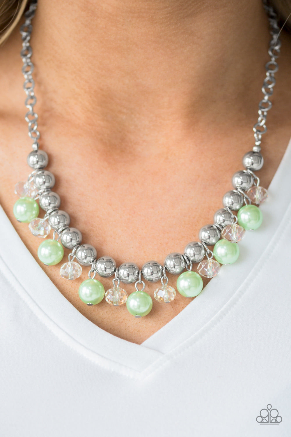 Paparazzi Accessories - Power Trip - Green Necklace - TheMasterCollection