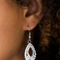 Paparazzi Accessories  - Glam Crush #E201 Bin - White Earrings