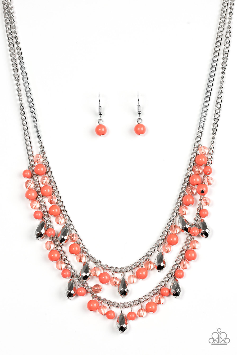 Paparazzi Accessories - Mardi Gras Glamour #N421 Peg - Orange Necklace