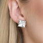 Paparazzi Accessories  - Prima Donna Drama #E158 Peg - White Earrings