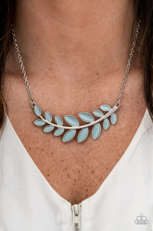Paparazzi Accessories  - Frosted Foliage #N926 Peg - Blue Necklace