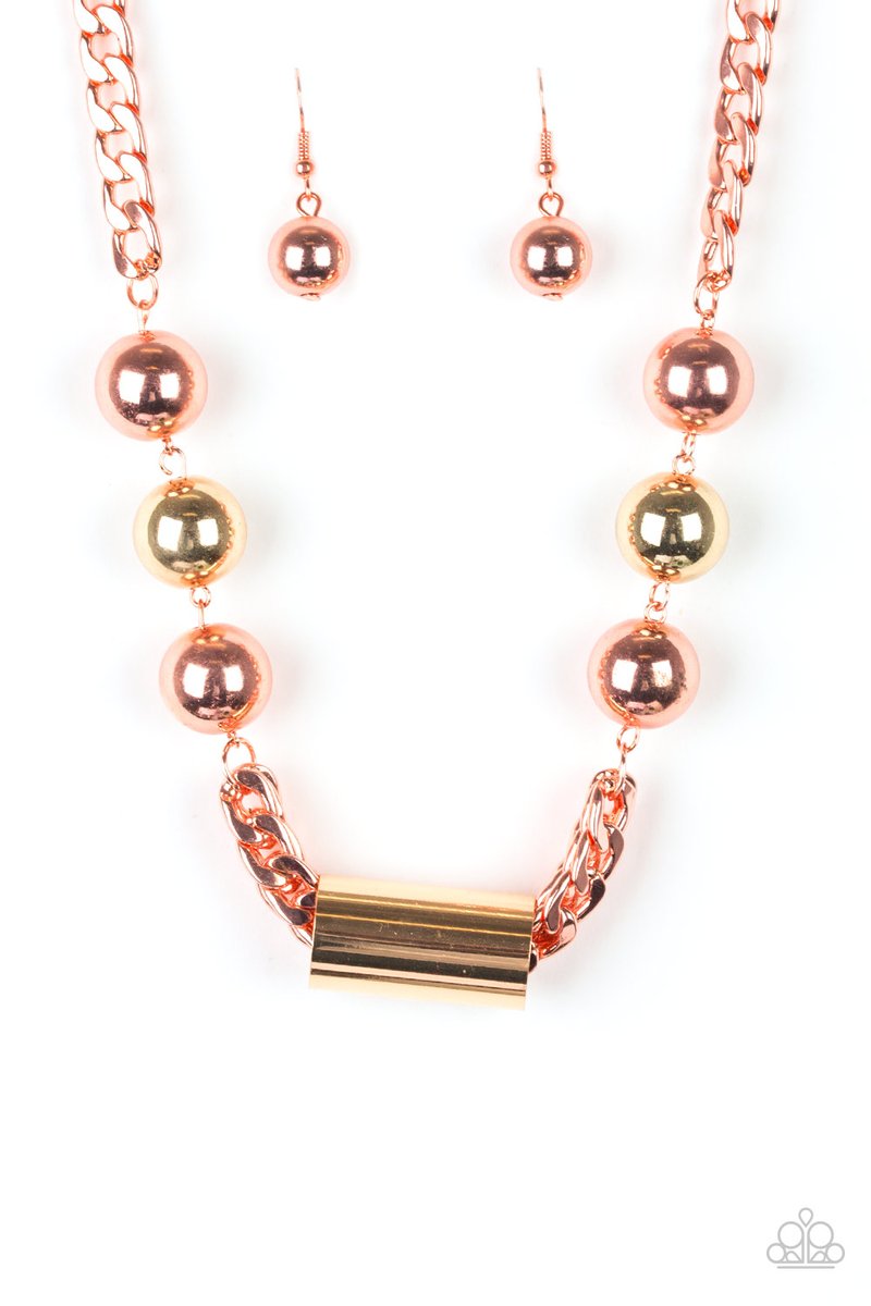 Paparazzi Accessories - All About Attitude #N232 Box 3 - Copper Necklace