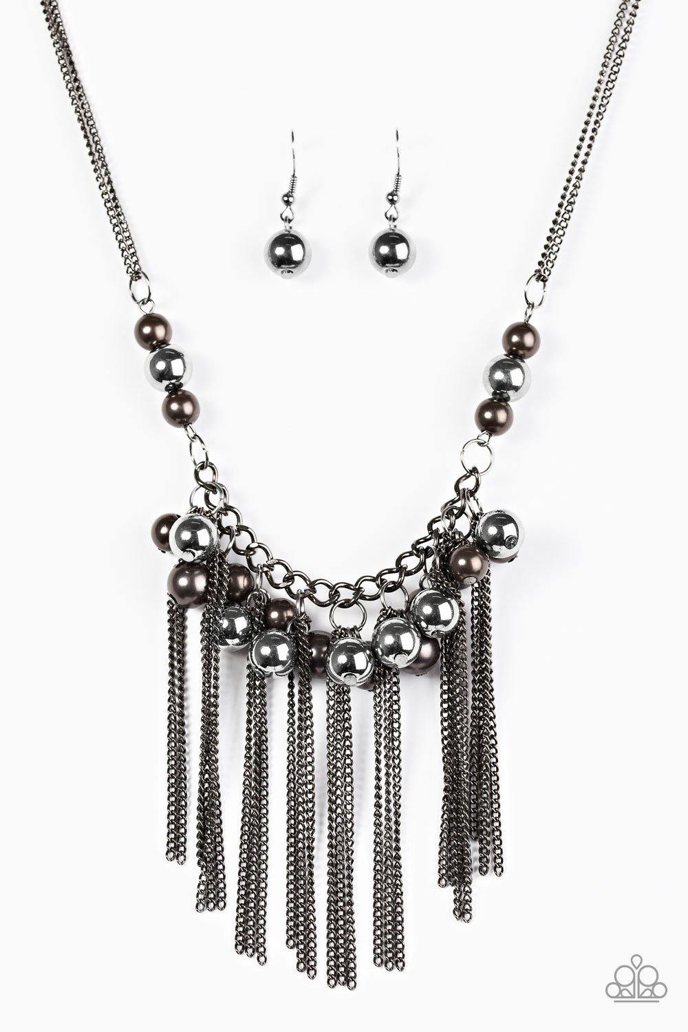 Paparazzi Accessories - Modern Mechanics #N723 Peg - Black Necklace