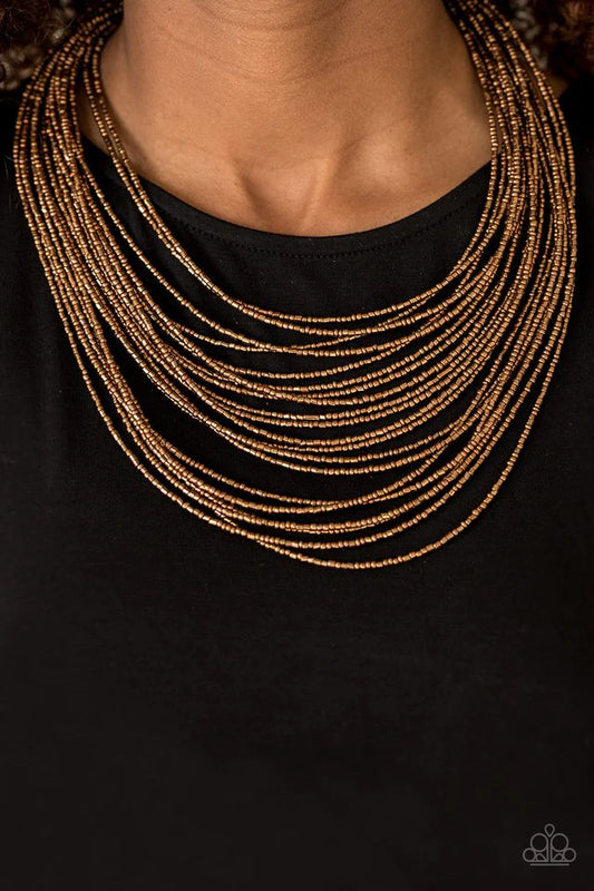 Paparazzi Accessories  - Ice Age Radiance #N8 Peg - Copper Necklace